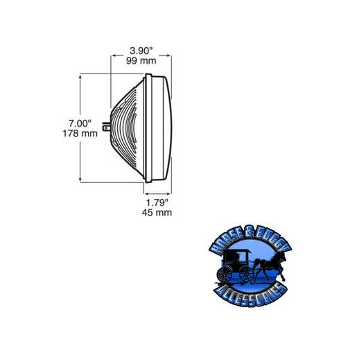 Lavender 701C 7" White LED Headlight, Round, Par 56