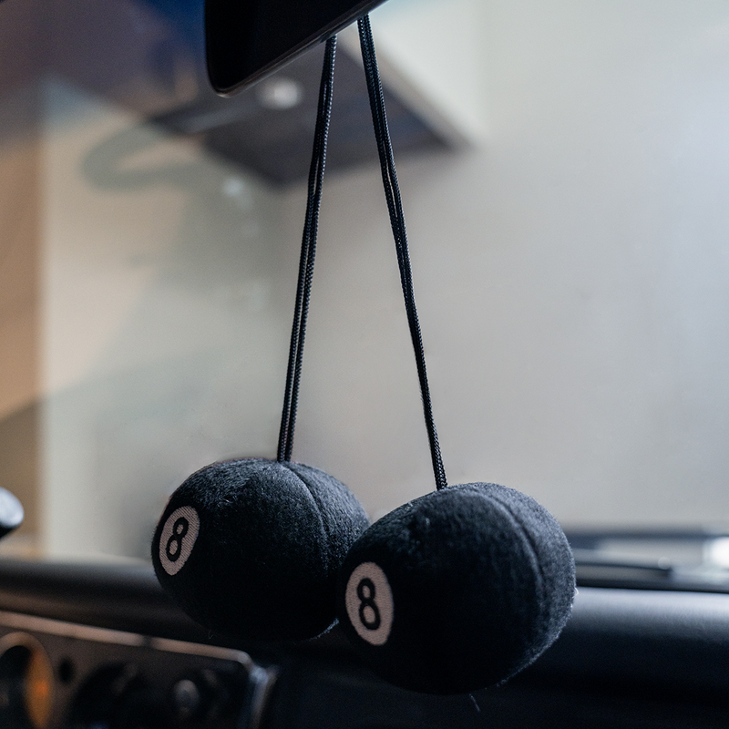 3" Round Fuzzy "8" Ball (Pair)