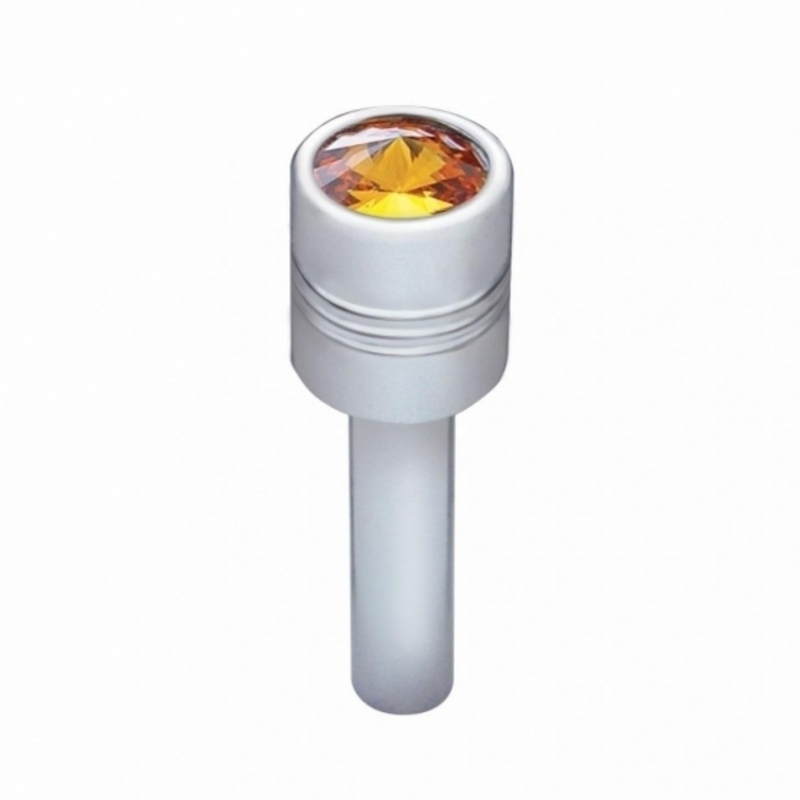 Chrome Door Lock Knob With 9/16" Amber Crystal (2-Pack)