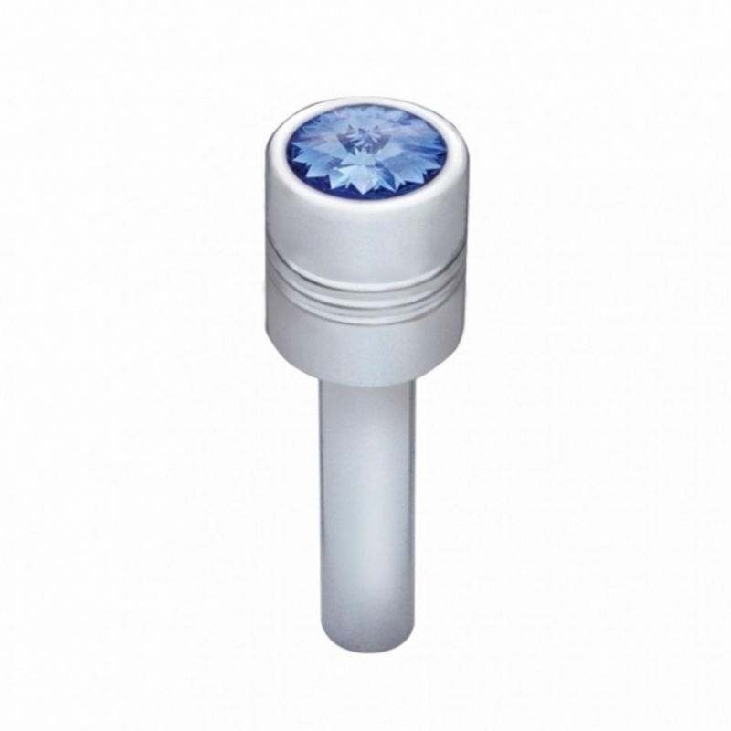 Chrome Door Lock Knob With 9/16" Blue Crystal (2-Pack)