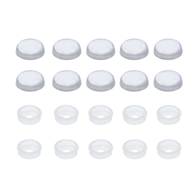 Chrome Plastic Snap-On Screw Covers For 1/4" Screw (10-Pack)