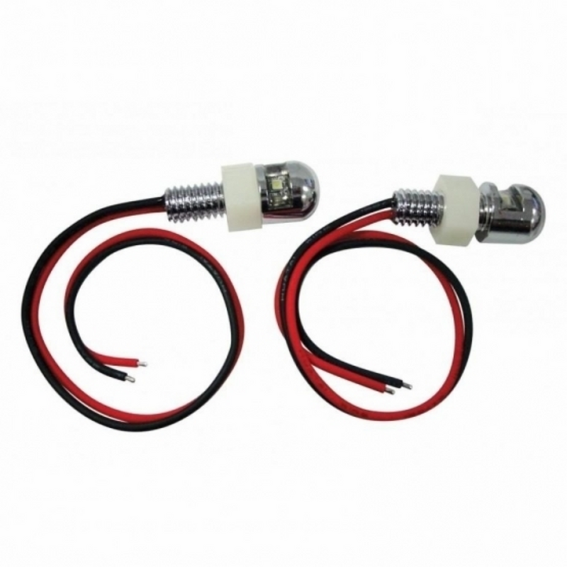 Single LED License Plate Fasteners - Red LED (2-Pack)