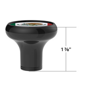 1/2"-13 Thread-On Gearshift Knob With Mexico Flag Sticker - Black