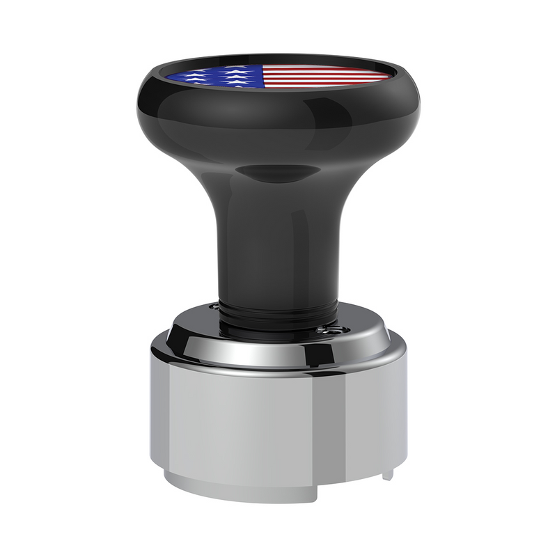 Thread-On Gearshift Knob With 9/10 Speed Adapter & USA Flag Sticker - Black