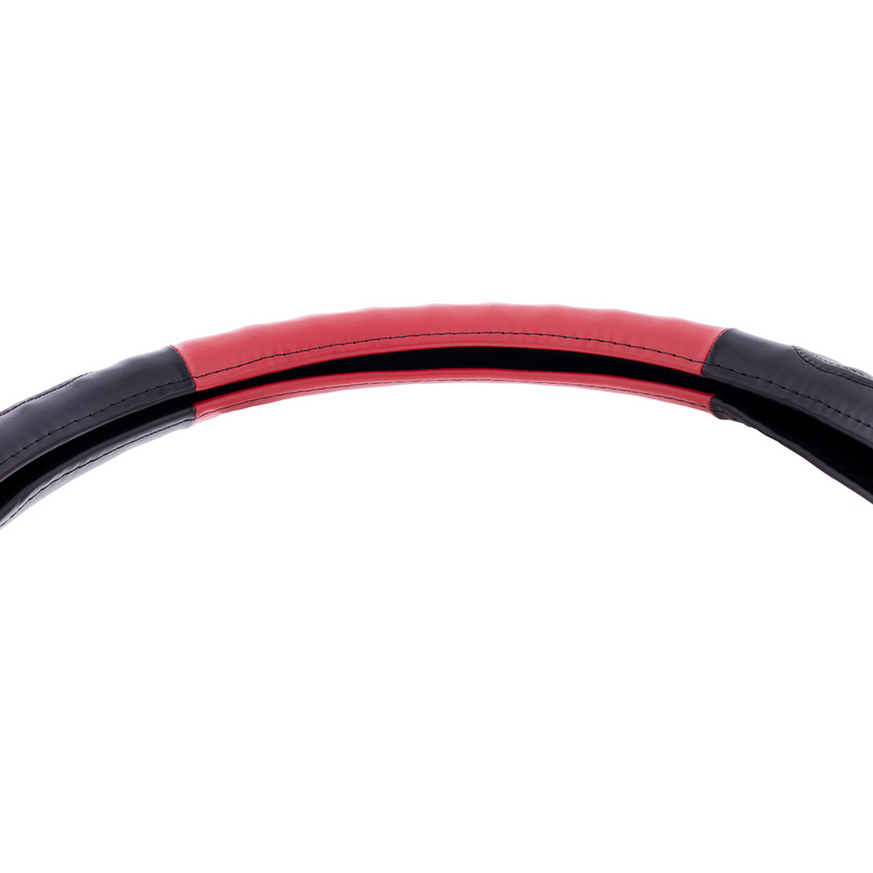 UP-70406 18" Duo Tone Steering Wheel Cover - Black & Red