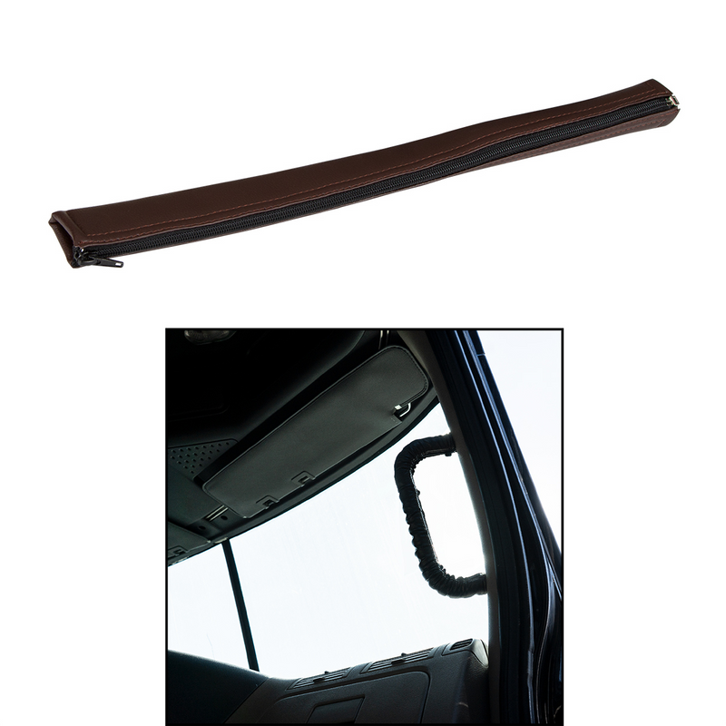 UP-70413 17" Driver Assist Grab Bar Cover - Brown Engineered Leather