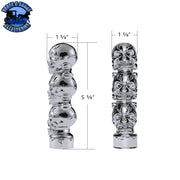 UP-70536B 1/2"-13 Thread-On 3 Skull Shift Knob-Chrome Shift Knob Gray