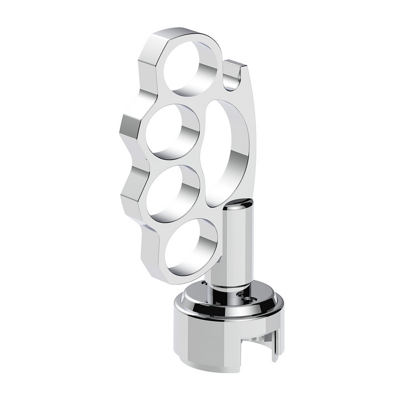 Thread-On Knuckle Gearshift Knob With Chrome 13/15/18 Speed Adapter - Chrome