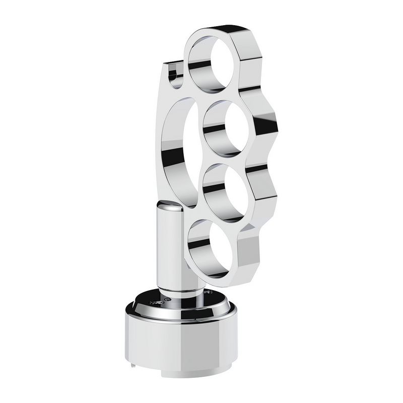 Thread-On Knuckle Gearshift Knob With Chrome 13/15/18 Speed Adapter - Chrome