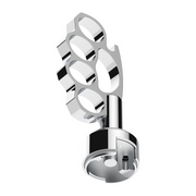 Thread-On Knuckle Gearshift Knob With Chrome 13/15/18 Speed Adapter - Chrome
