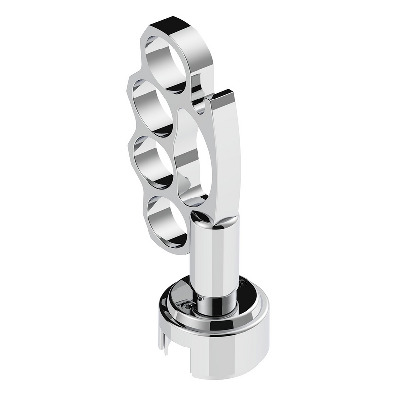 Thread-On Knuckle Gearshift Knob With Chrome 13/15/18 Speed Adapter - Chrome