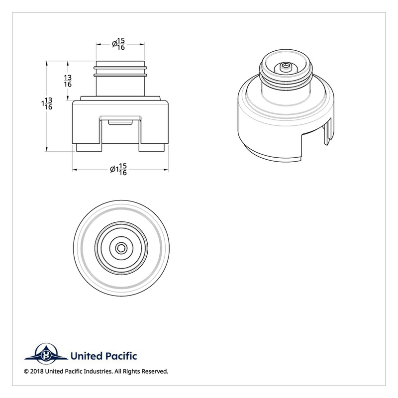 Adaptador de montaje de cambio de marchas superior cromado de 15/16" para cambios de velocidad Eaton-Fuller 13/15/18 (a granel)