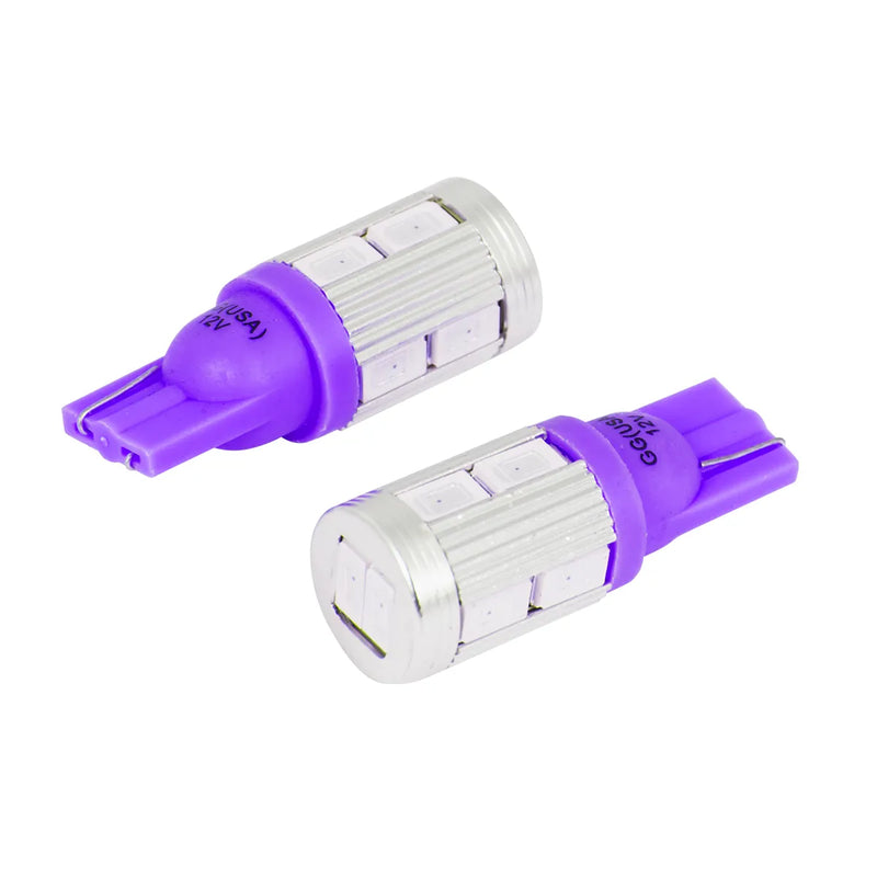 70615 #194/168 PURPLE 10LED HEATSINK TOWER STYLE LIGHT BULBS, 12V TOWER BULB Blue Violet