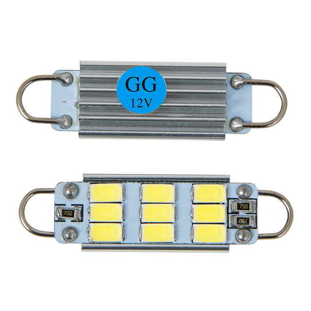 70631 #561 BLUE 9 LED INTERIOR DOME LIGHT BULBS W/ HEAT SINK, 12V Gray