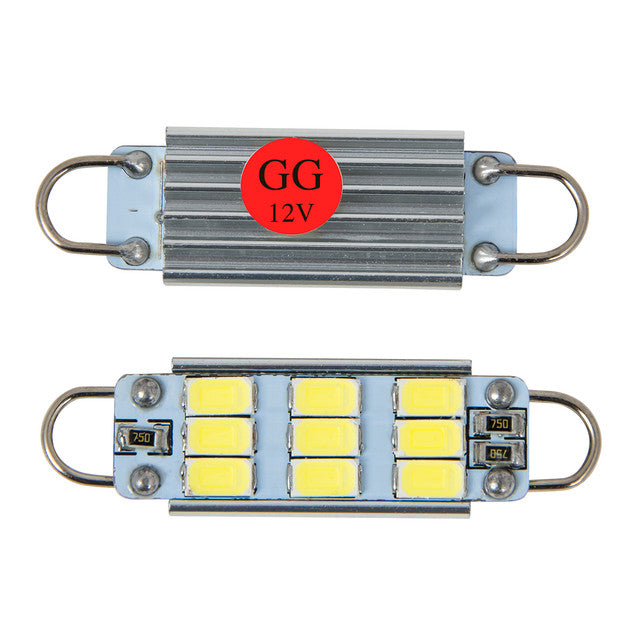 70633 #561 RED 9 LED INTERIOR DOME LIGHT BULBS W/ HEAT SINK, 12V Dark Sea Green