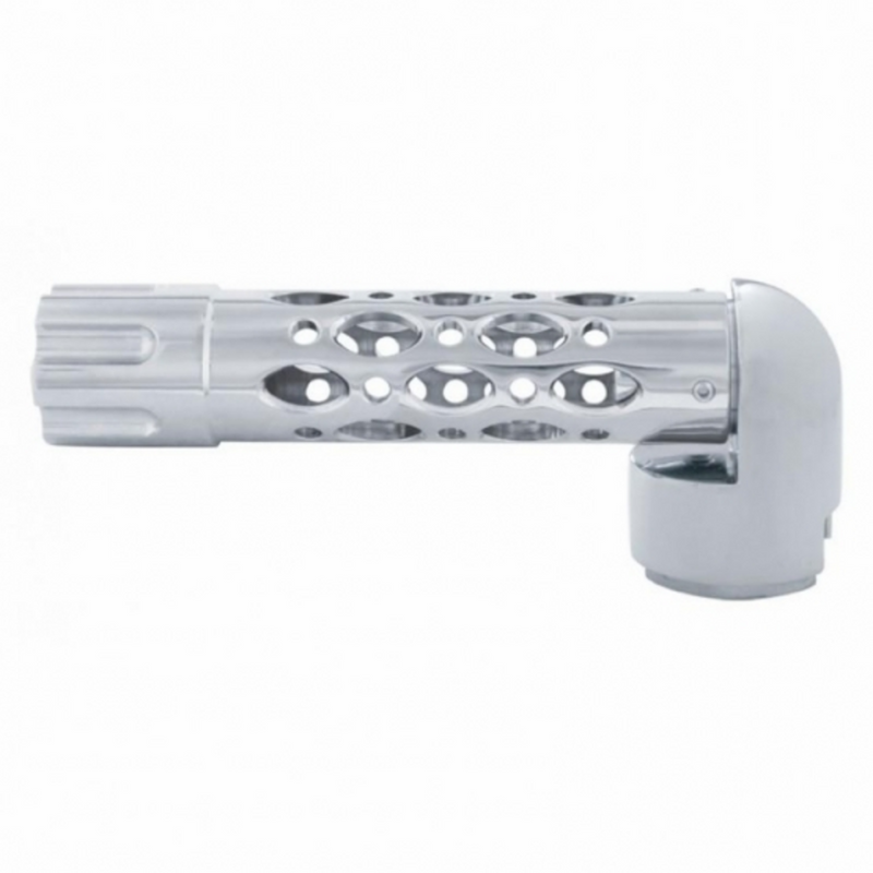 Perilla de palanca de cambios de cilindro de pistola estilo Austin cromada con adaptador de velocidad 13/15/18 - Horizontal