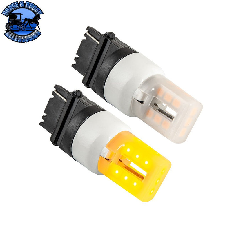 70690 #3156 AMBER 21 LED W/CERAMIC TOWER LIGHT BULBS, 12V/24V