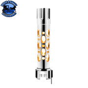 Chrome Austin Style Gun Cylinder Gearshift Knob With LED 13/15/18 Speed Adapter - Amber SHIFTER Dark Slate Gray