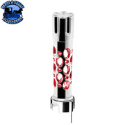 Chrome Austin Style Gun Cylinder Gearshift Knob With LED 13/15/18 Speed Adapter - Red SHIFTER Black