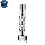 Chrome Austin Style Gun Cylinder Gearshift Knob With LED 13/15/18 Speed Adapter - Red SHIFTER Black