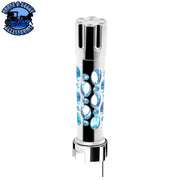 Chrome Austin Style Gun Cylinder Gearshift Knob With LED 13/15/18 Speed Adapter - Blue Black