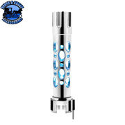 Chrome Austin Style Gun Cylinder Gearshift Knob With LED 13/15/18 Speed Adapter - Blue Dark Slate Gray