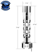 Chrome Austin Style Gun Cylinder Gearshift Knob With LED 13/15/18 Speed Adapter - Red SHIFTER Light Gray