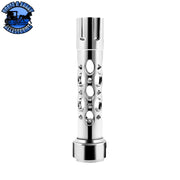 Chrome Austin Style Gun Cylinder Gearshift Knob With LED 13/15/18 Speed Adapter - White Dark Slate Gray
