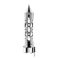 UP-70739 Chrome Brooklyn Style Spike Gearshift Knob With LED 9/10 Speed Adapter - White SHIFTER Light Gray