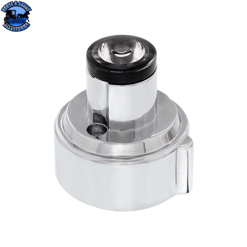 Chrome Austin Style Gun Cylinder Gearshift Knob With LED 9/10 Speed Adapter - White