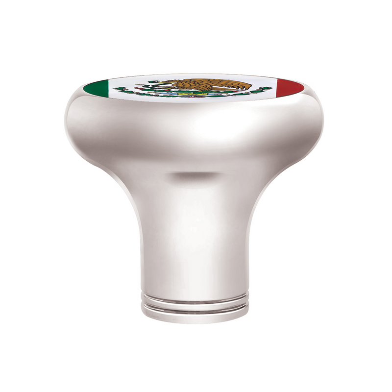 Perilla de cambio de marchas cromada con rosca de 1/2"-13 - Bandera de México