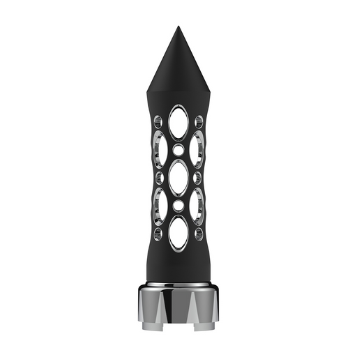 M30X3.5 Thread-On Daytona Spike Gearshift Knob With Chrome 9/10 Speed Adapter - Black/Vertical