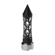 M30X3.5 Thread-On Daytona Spike Gearshift Knob With Chrome 9/10 Speed Adapter - Black/Vertical