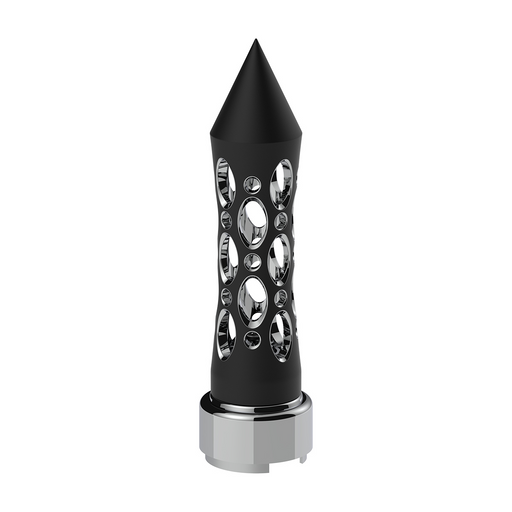 M30X3.5 Thread-On Daytona Spike Gearshift Knob With Chrome 9/10 Speed Adapter - Black/Vertical