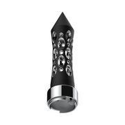M30X3.5 Thread-On Daytona Spike Gearshift Knob With Chrome 9/10 Speed Adapter - Black/Vertical