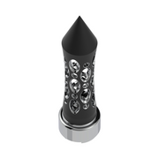 M30X3.5 Thread-On Daytona Spike Gearshift Knob With Chrome 9/10 Speed Adapter - Black/Vertical