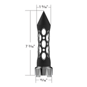 M30X3.5 Thread-On Daytona Spike Gearshift Knob With Chrome 9/10 Speed Adapter - Black/Vertical