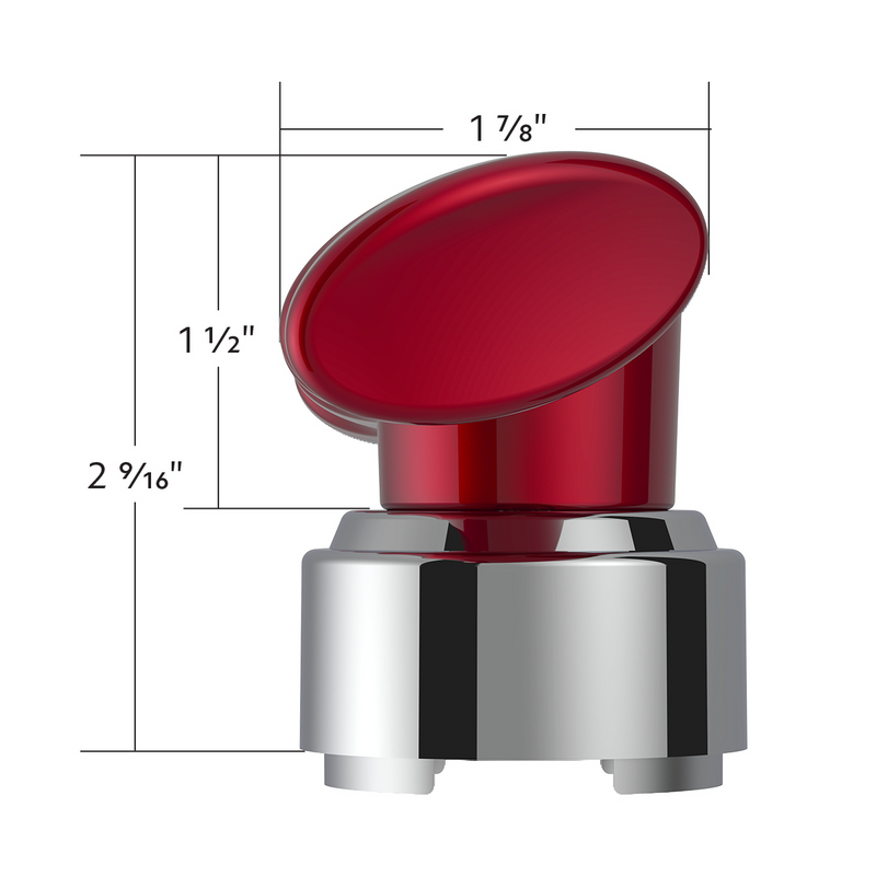 Thread-On T-Shape Gearshift Knob With Chrome 9/10 Speed Adapter - Candy Red