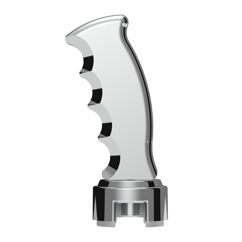 Thread-On Pistol Grip Gearshift Knob With Chrome 13/15/18 Speed Adapter - Chrome