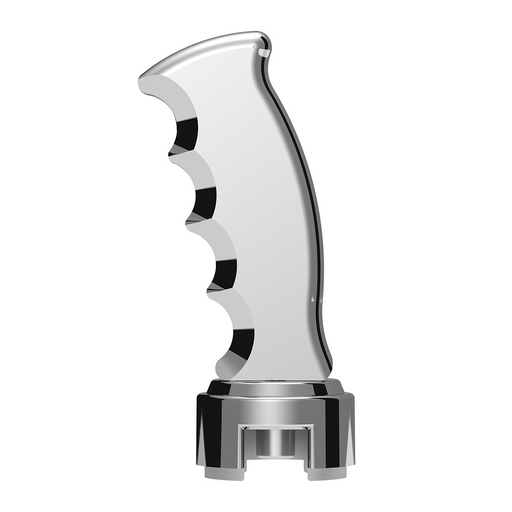 Thread-On Pistol Grip Gearshift Knob With Chrome 13/15/18 Speed Adapter - Chrome