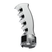 Thread-On Pistol Grip Gearshift Knob With Chrome 13/15/18 Speed Adapter - Chrome