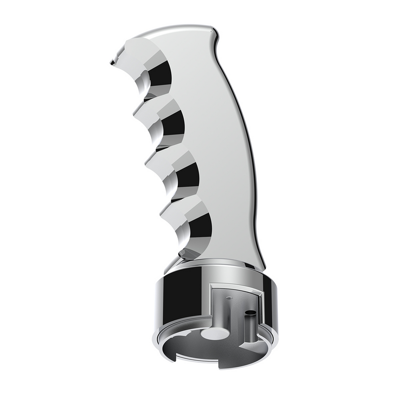 Thread-On Pistol Grip Gearshift Knob With Chrome 13/15/18 Speed Adapter - Chrome