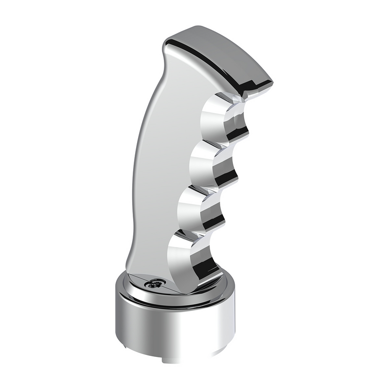 Thread-On Pistol Grip Gearshift Knob With Chrome 13/15/18 Speed Adapter - Chrome