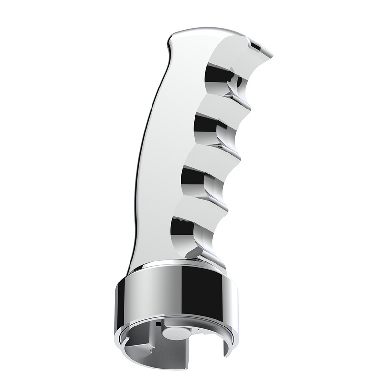 Thread-On Pistol Grip Gearshift Knob With Chrome 13/15/18 Speed Adapter - Chrome