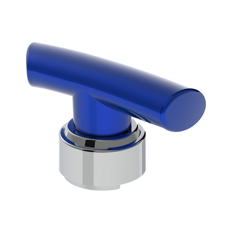 Thread-On T-Shape Gearshift Knob With Chrome 13/15/18 Speed Adapter - Indigo Blue