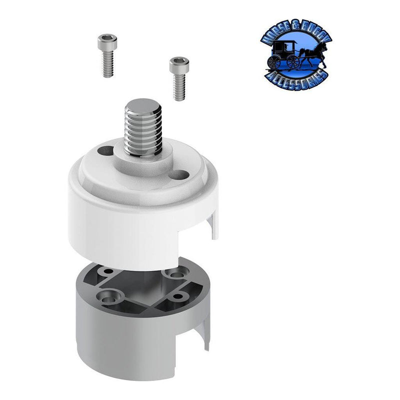 1/2"-13 Thread-On Shift Knob Mounting Adapter Eaton-Fuller 13/15/18 SHIFTER chrome 70589b,CADMIUM ORANGE 70880B,INDIGO BLUE 70881B,EMERALD GREEN 70882B,CANDY RED 70883B,LIQUID SILVER 70884B,PEARL WHITE 70885B,ELECTRIC YELLOW 70886B Gray