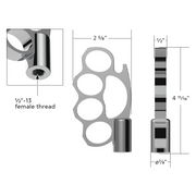 1/2"-13 Thread-On Knuckle Gearshift Knob - Chrome