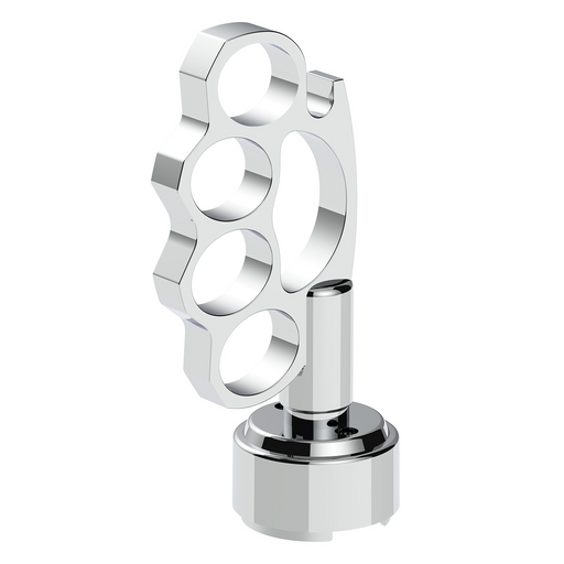Thread-On Knuckle Gearshift Knob With Chrome 9/10 Speed Adapter - Chrome