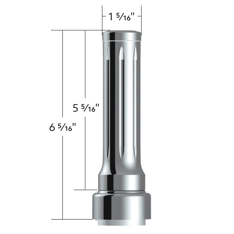 Thread-On Dallas Gearshift Knob With 9/10 Speed Adapter - Chrome/Vertical