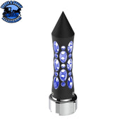 Thread-On Daytona Style Spike Gearshift Knob With LED 9/10 Speed Adapter (Choose finish) (Choose LED Color) Shift Knob Black / Blue Light Gray